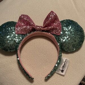 Disney Sequin Headband with Green and Pink